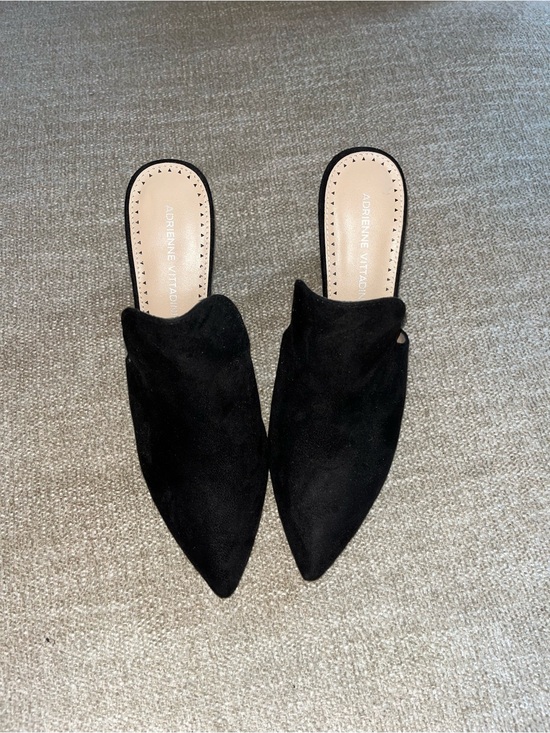 Adrienne Vittadini Shoes - Adrienne Vittadini Black Suede Pointed Slip-On Mules